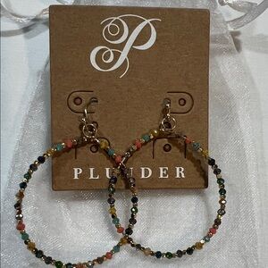 Plunder Vibrant Beaded Hoop Earrings